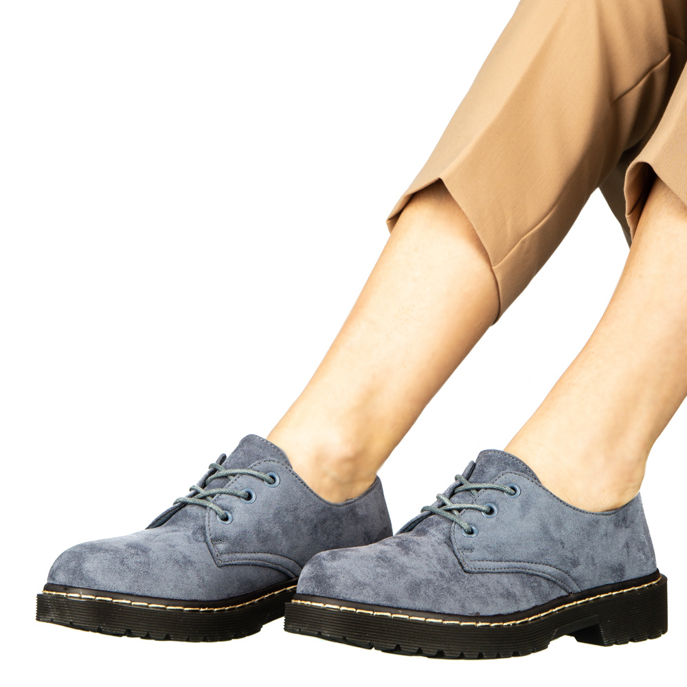 Pantofi dama fara toc casual din material textil albastri Arpacio, 6 - Kalapod.net